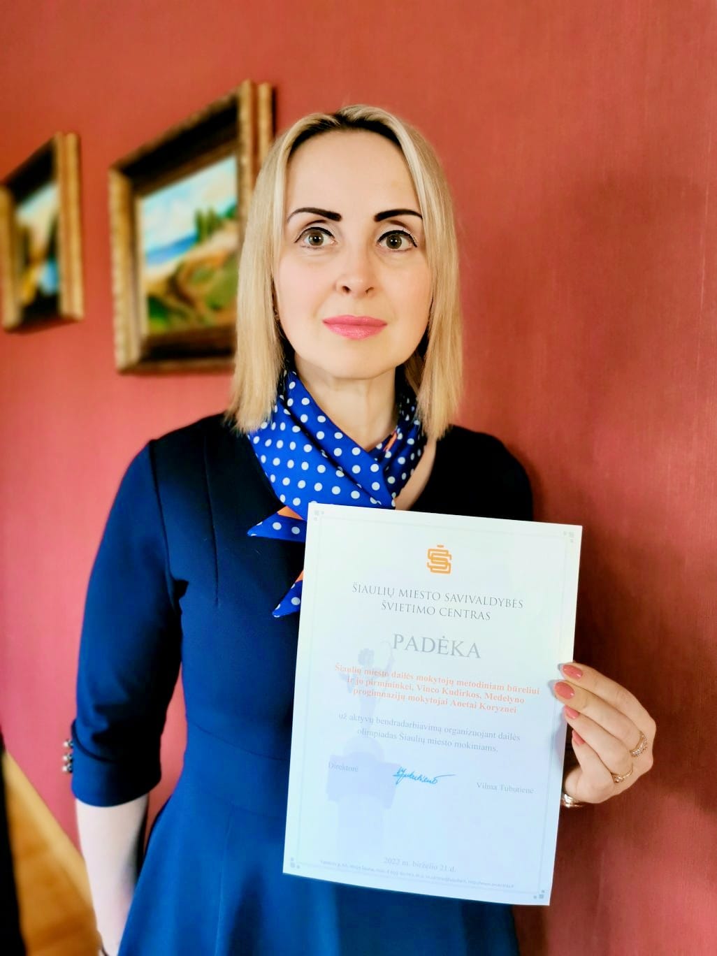 aneta su padėka už olimpiadų organizavimą 2022 06 21