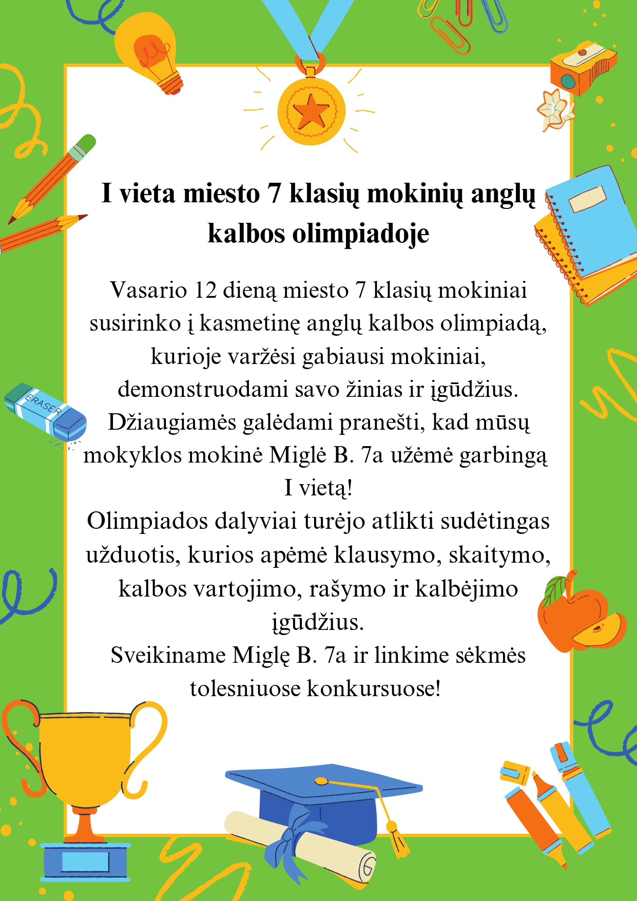 I vieta 7 klasių mokinių anglų kalbos olimpiadoje_page-0001